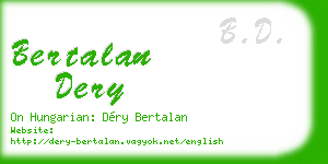 bertalan dery business card